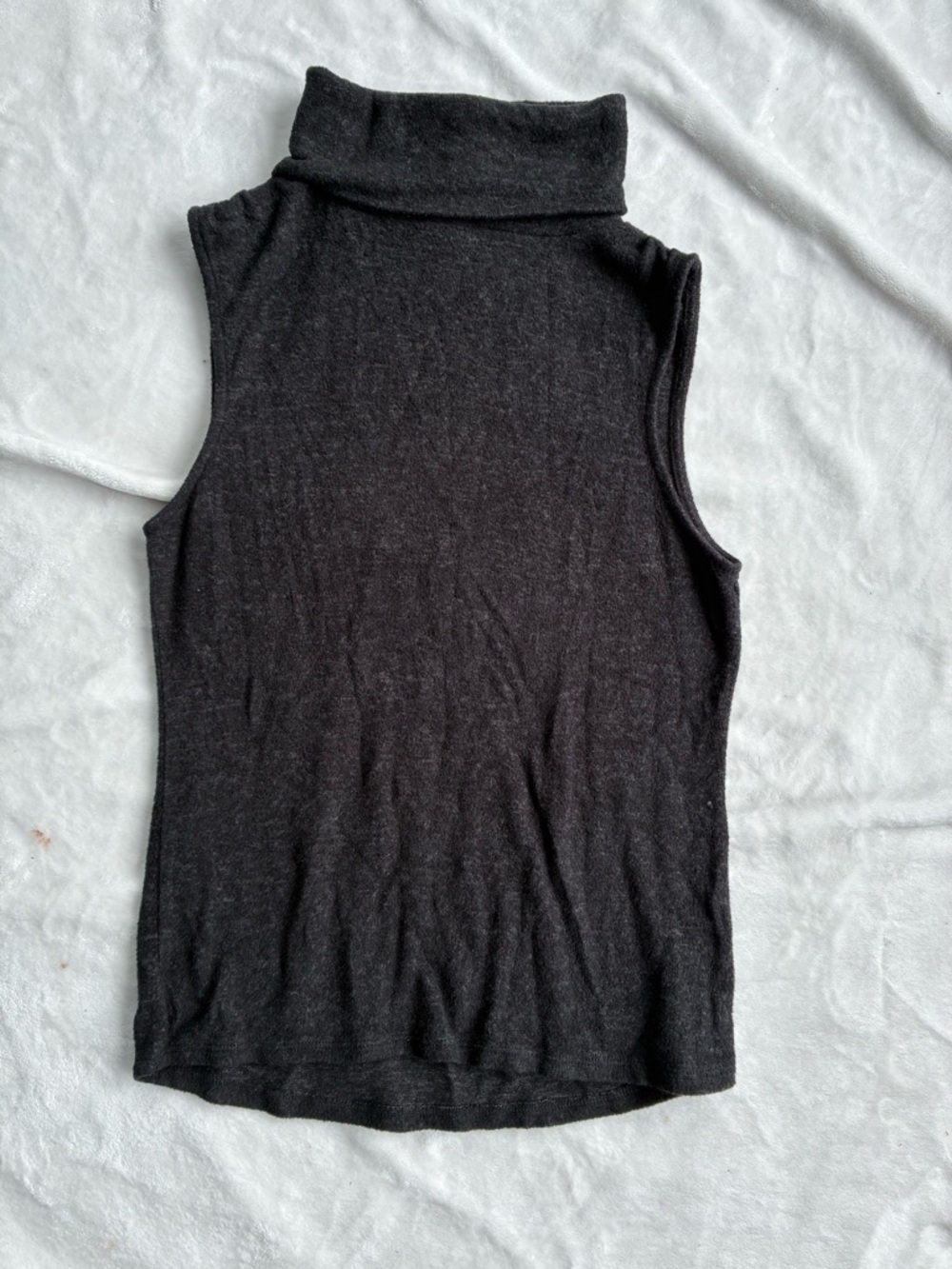 Eclipse Charcoal Sleeveless Turtleneck Knit Top Size S/P